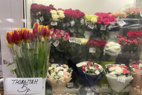 Фотофакт. Тюльпаны в Минске по впечатляющим ценам